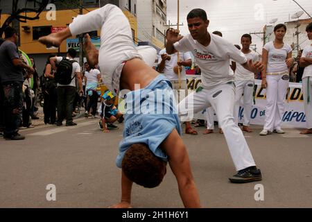 Eunapolis, bahia / brasilien - 24. september 2010: Menschen werden in Capoeira roda in der Stadt Eunapolis gesehen. Stockfoto