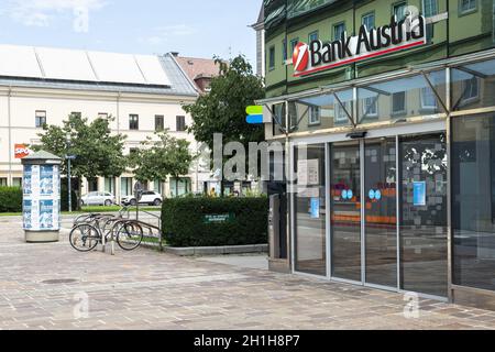 Klagenfurt, Österreich. 16. August 2020. Die Filiale der Bank Austria in der Innenstadt Stockfoto