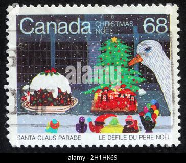 Weihnachtsmarke gedruckt in Kanada, um 1985 Stockfoto