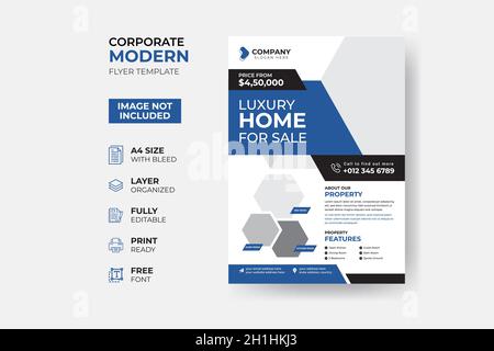 Modernes Immobilien Flyer Template Design Stock Vektor