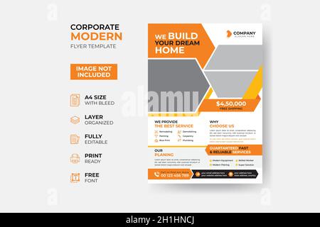 Modernes Immobilien Flyer Template Design Stock Vektor