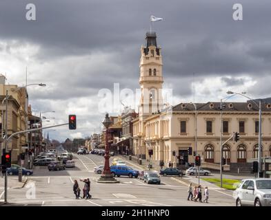 Ehemaliges Postamt an der Ecke Sturt Street und Lydiard Street - Ballarat, Victoria, Australien Stockfoto