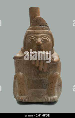 Moche Menschen Flötenmusiker. Museum of the Americas, Madrid, Spanien Stockfoto