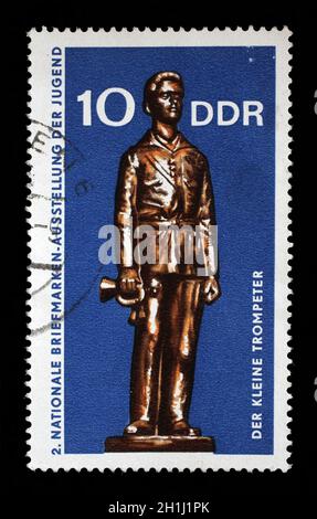 Stempel ausgestellt in Deutschland - Demokratische Republik (DDR) Anlässlich der Zweiten Nationalen Jugend Stempel Exposition, circa 1970 Stockfoto