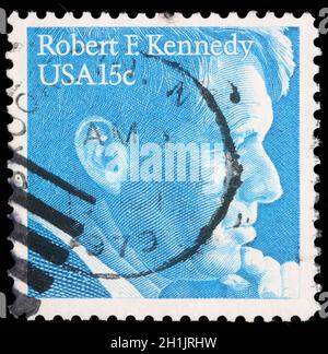 Vereinigte Staaten von Amerika - CIRCA 1978: Eine Briefmarke gedruckt in den USA, zeigt Robert Kennedy, ca. 1978 Stockfoto