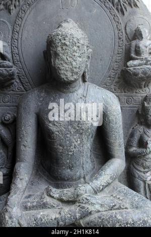 Buddha, aus dem 10th. Jahrhundert in Bihar gefunden jetzt im indischen Museum in Kolkata ausgesetzt Stockfoto