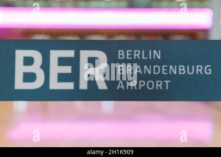 Berlin, 28. Oktober 2020: Neuer Flughafen Berlin Brandenburg BER Willy Brandt Terminal 1 in Deutschland. Stockfoto