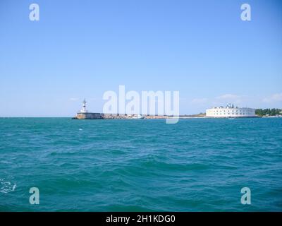 Konstantinowski-Batterie - gebaut in 1840 als eine der Befestigungen an der Küste der Stadt Sewastopol, benannt nach dem großen Fürsten Konstantin P Stockfoto