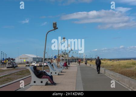 Waterfront von Punta Arenas entlang der Magellan Strait in Patagonien, Chile Stockfoto