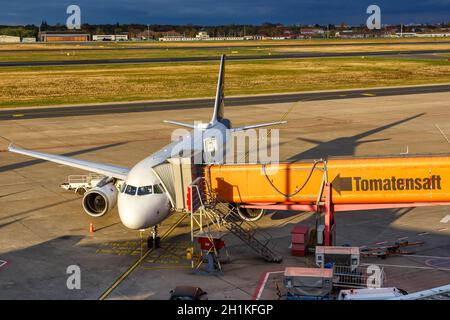 Berlin, 27. Oktober 2020: Lufthansa Airbus A319 am Flughafen Berlin-Tegel. Stockfoto