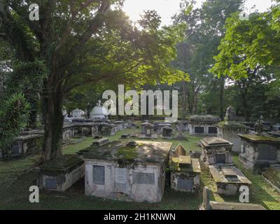 George Town, Penang/Malaysia - Nov 15 2019: Protestantischer Friedhof am Morgen. Stockfoto