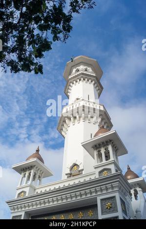 Georgetown, Penang/Malaysia - 14 2020. Feb: Minarett mit Grünurlaub. Stockfoto