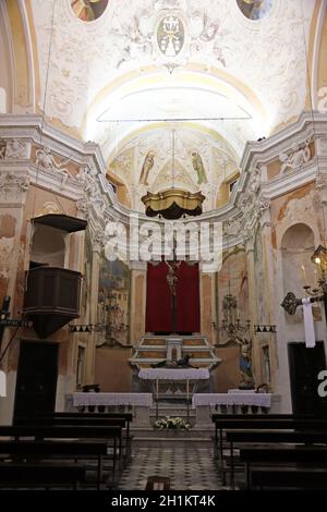 Das Oratorium der Toten in der Altstadt am Monterosso al Mare Cinque Terre Ligurien Italien Stockfoto