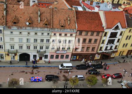 Europäische Stadt Ivano-Frankiwsk Westukraine. Ivano-Frankivsk Stadtansichten: Zentraler Teil der Stadt. Reisen in Europa Stockfoto