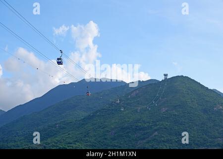 Bergbahn für Sightseeing in Hong Kong Stockfoto