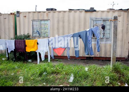 Gugulethu Südafrikanische Wäscheleine Stockfoto