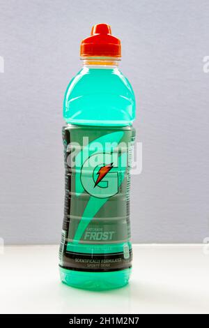 Calgary, Alberta, Kanada. November 16, 2020. Gatorade Frost Artic Bliz, Sportgetränk. Stockfoto
