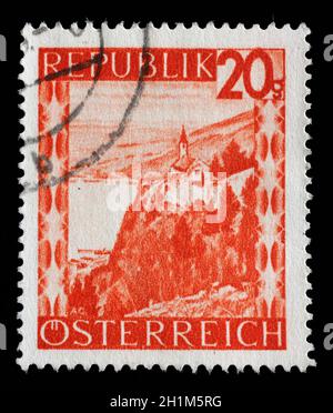 Briefmarke gedruckt durch Österreich, Bodensee, ca. 1945 zeigt Stockfoto