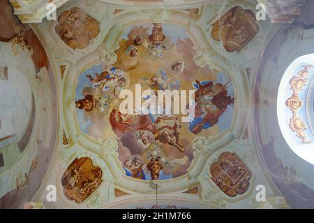 St. Georg, Fresko in der Georgskapelle in Purga Lepoglavska, Kroatien Stockfoto