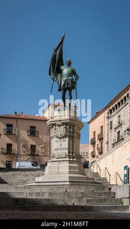 Denkmal für Juan Bravo, in der antiken Stadt Segovia, Spanien Stockfoto