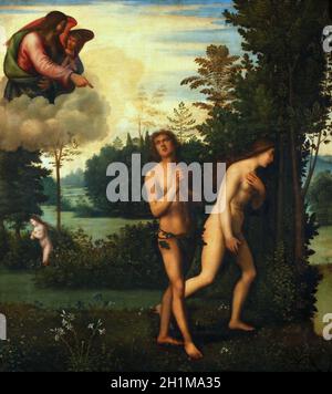 Mariotto Albertinelli: Vertreibung von Adam und Eva aus dem Paradies Stockfoto