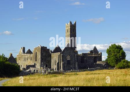 Das Quint-Kloster ist ein ehemaliges Franziskanerkloster in Quin, Grafschaft Clare im Westen der Republik Irland. Im Volksmund als „Quint Stockfoto