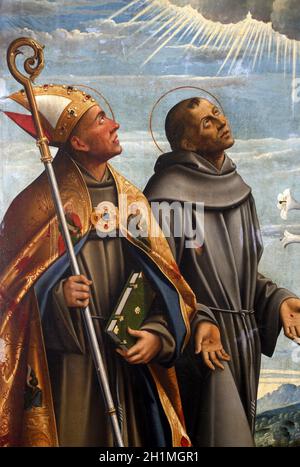 Girolamo da Santa Croce: St. Franziskus und St. Bonaventure, Altarbild Franziskanerkirche in Kosljun, Kroatien Stockfoto