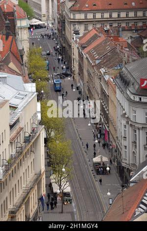 Luftaufnahme der Jurisiceva Straße in Zagreb, Kroatien Stockfoto