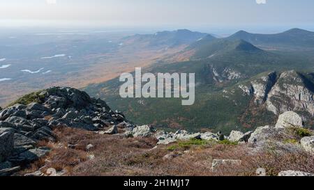 Ein Blick von der Jagd Trail, Mount Katahdin, Baxter State Park, Maine Stockfoto