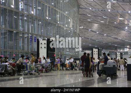 Das neue Terminal der internationalen Abflüge von Kolkata Flughafen, Indien Stockfoto