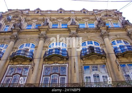 Der alte Teil der Stadt mit alten Häusern in der Altstadt Stockfoto