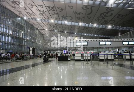 Das neue Terminal der internationalen Abflüge von Kolkata Flughafen, Indien Stockfoto