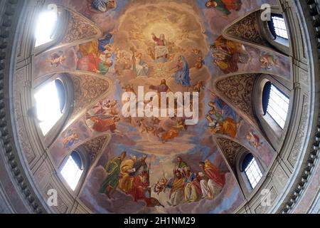 Apotheose des St James von Silverio Capparoni Fresko an der Decke der Kirche San Giacomo in Augusta in Rom, Italien Stockfoto