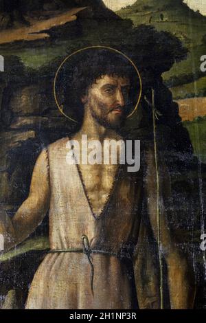 Gentile Bellini: Heiliger Johannes der Täufer, Altarbild in der Kathedrale des Heiligen Laurentius in Trogir, Kroatien Stockfoto