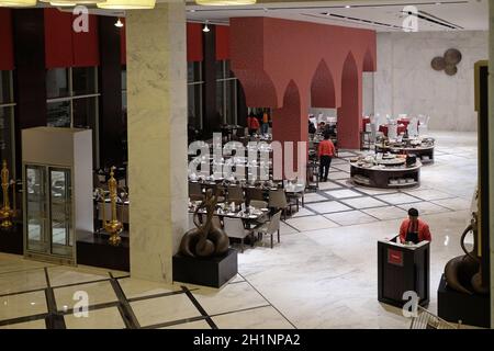 Interieur des Restaurants in Four Points by Sheraton Agra, Uttar Pradesh, Indien Stockfoto