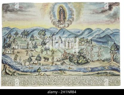 Neue Stadt San Fernando de Guadalupe im Wasserfall des Rio Tulija, in der Provinz Chiapas, Mexiko, 1765. Archivo de Indias, Sevilla, Spanien Stockfoto