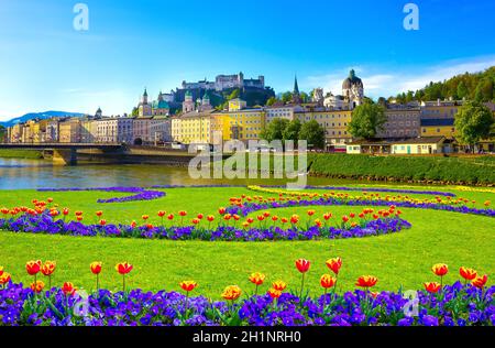 Schöne Landschaft mit Alpen im Salzburger Land, Österreich Stockfoto