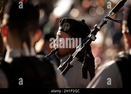 Stone Mountain, Georgia, USA. Oktober 2021. GeorgiaÃs Stone Mountain Highland Games Rückkehr nach zwei Jahren Pause Oktober 16. (Bild: © Robin Rayne/ZUMA Press Wire) Stockfoto