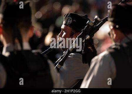 Stone Mountain, Georgia, USA. Oktober 2021. GeorgiaÃs Stone Mountain Highland Games Rückkehr nach zwei Jahren Pause Oktober 16. (Bild: © Robin Rayne/ZUMA Press Wire) Stockfoto