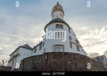 Mittelalterliche Burg Hoechster in Frankfurt Hoechst, Deutschland Stockfoto