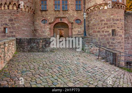 Eingang zum Schloss Wertheim in Süddeutschland Stockfoto