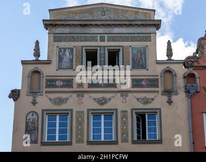 Danzig, Polen. Die Fassaden der restaurierten Gdańsk Patrizierhäuser im Long Market Stockfoto