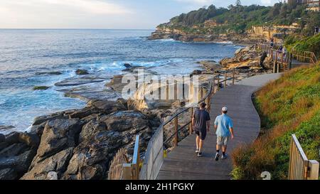 Aufnahme des Spazierwegs von Bondi nach Bronte Stockfoto