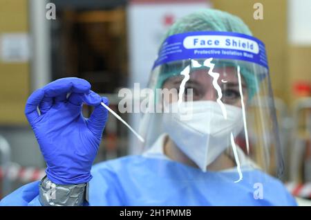 Corona Antigen Test in Österreich (Europa) - Corona Antigen Test in Österreich (Europa) Stockfoto