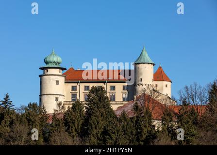 Alte mittelalterliche Burg in Nowy Wisnicz. Polen Stockfoto