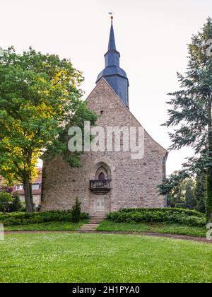 Kurort Hartha, Deutschland - 30. Mai 2016: Der Jakobi Kirche (autobahnkirche) in Tharandt, einem Vorort von Dresden, Deutschland. Die jakobikirche ist einer der ältesten Stockfoto