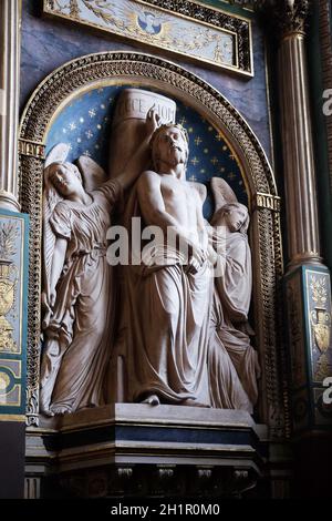 Ecce Homo von Antoine Etex in der Kapelle der Seelen des Fegefeuers, Saint Eustache Kirche in Paris, Frankreich Stockfoto