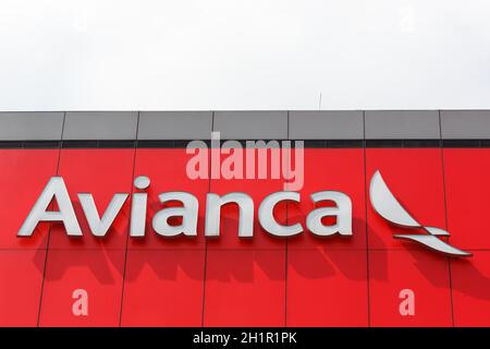 Bogota, Kolumbien - 31. Januar 2019: Avianca Logo am Bogota El Dorado Flughafen (MOOR) in Kolumbien. Stockfoto