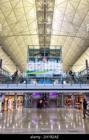 Hongkong, China - 20. September 2019: Terminal des Hong Kong Airport (HKG) in China. Stockfoto