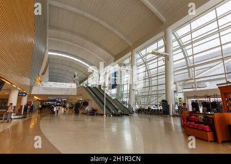 San Jose, Kalifornien - 11. April 2019: Terminal B des Flughafens San Jose (SJC) in Kalifornien. Stockfoto